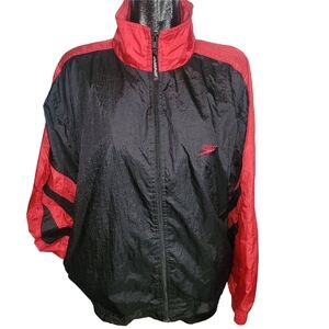 Vintage 90's Speedo Red and Black Windbreaker Jacket